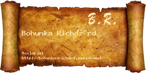 Bohunka Richárd névjegykártya