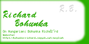 richard bohunka business card